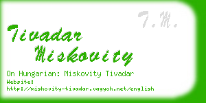 tivadar miskovity business card